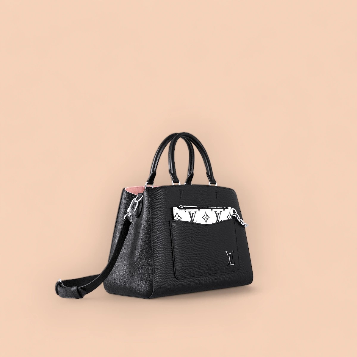LV Marelle MM黑色紋理 肩背 手提托特包包-M59954