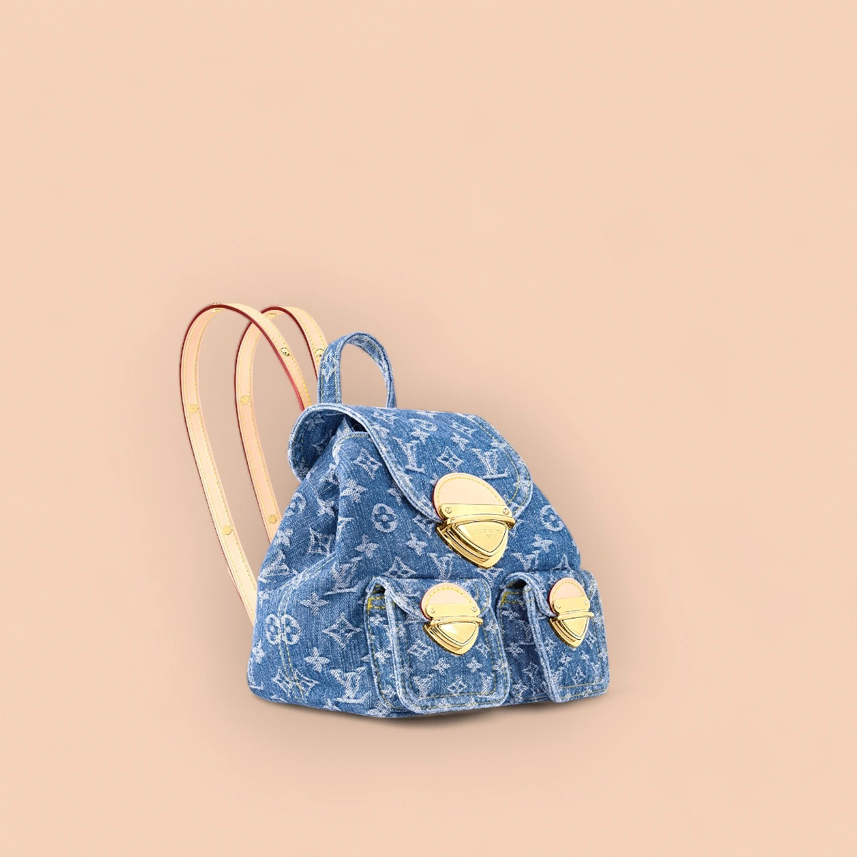 LV 新款 LV RemixVenice Monogram Denim 雙肩旅行背包 背包-M46836
