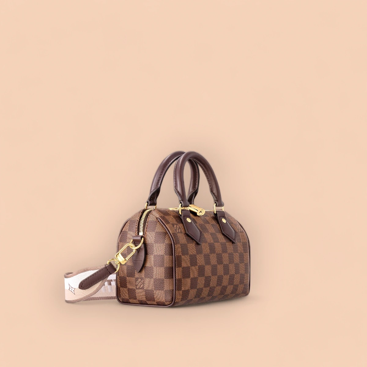 LV Speedy Bandoulière 20 棋盤 波士頓 旅行斜挎包包-N40489