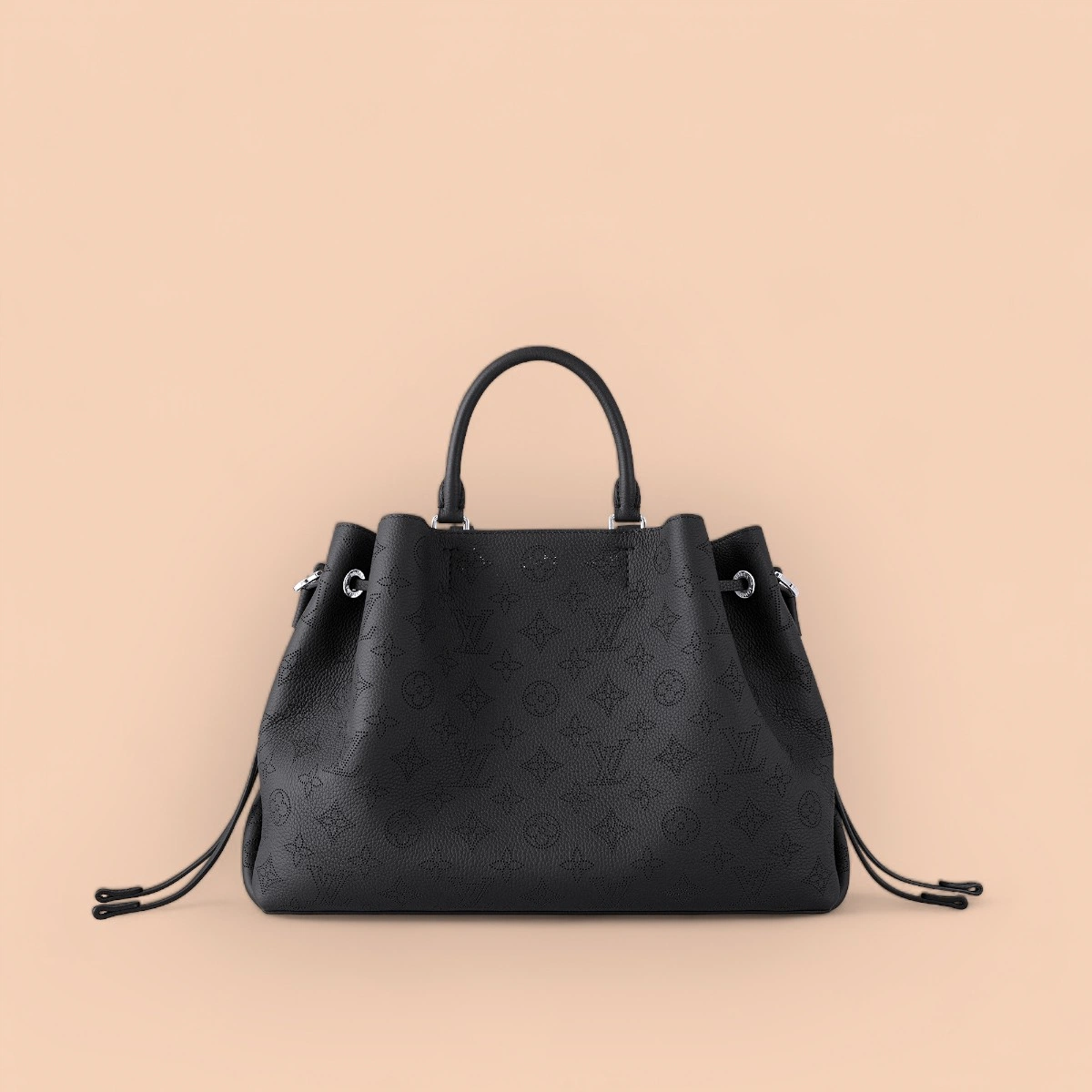 LV Bella 黑色打孔花 雙手提托特包包-M59200