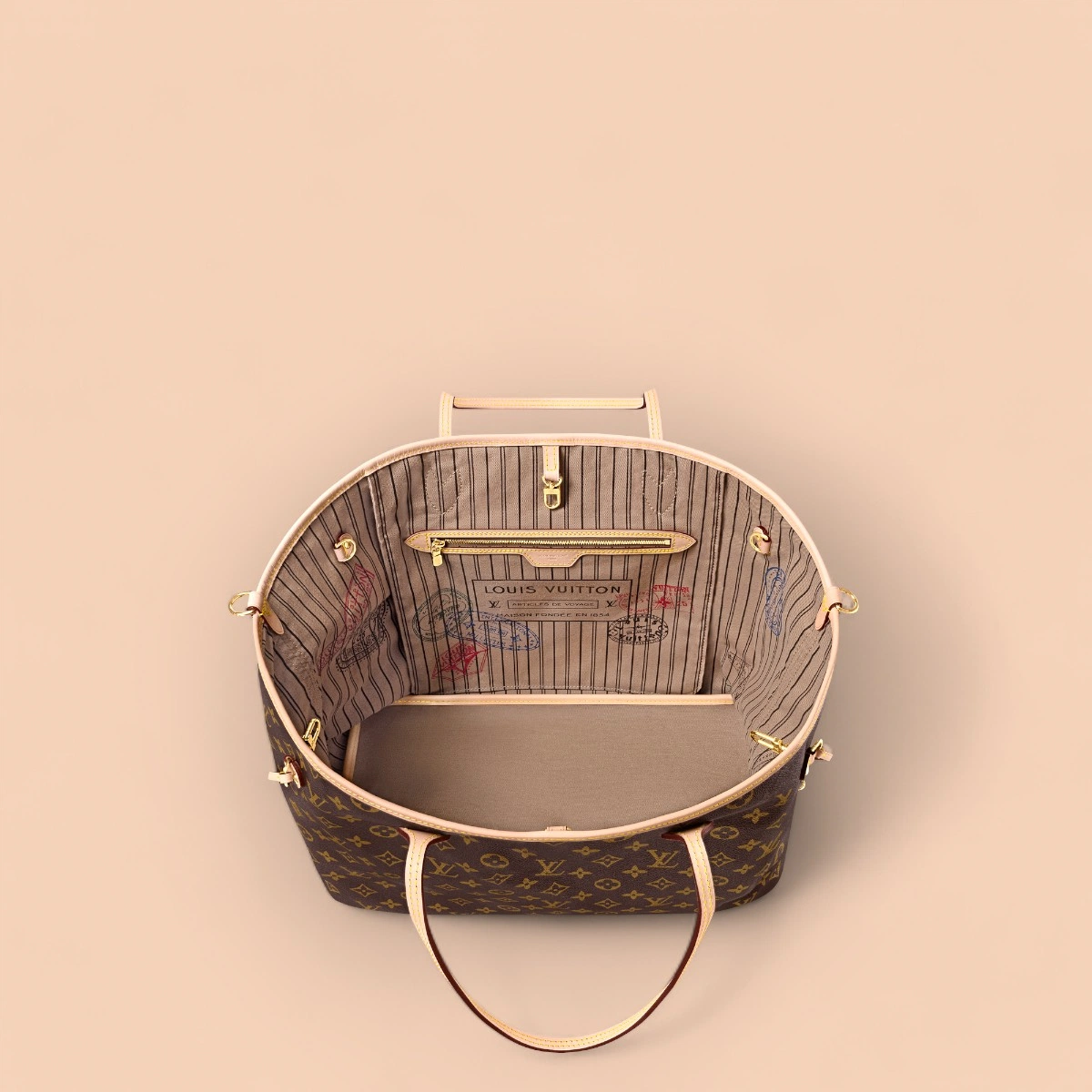 LV新款雙面設計Neverfull Bandoulière Inside Out GM Monogram包包-M11948