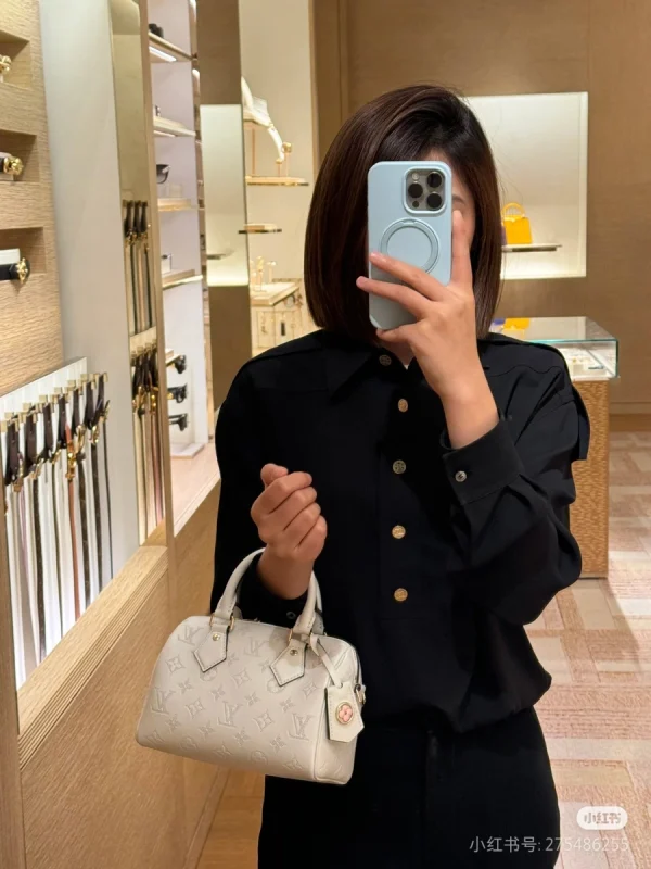 LV Speedy Bandoulière 20 白色印花側揹包-M11276：圖片 5