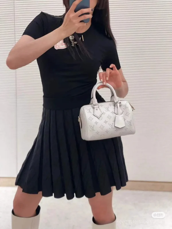 LV Speedy Bandoulière 20 白色印花側揹包-M11276：圖片 3
