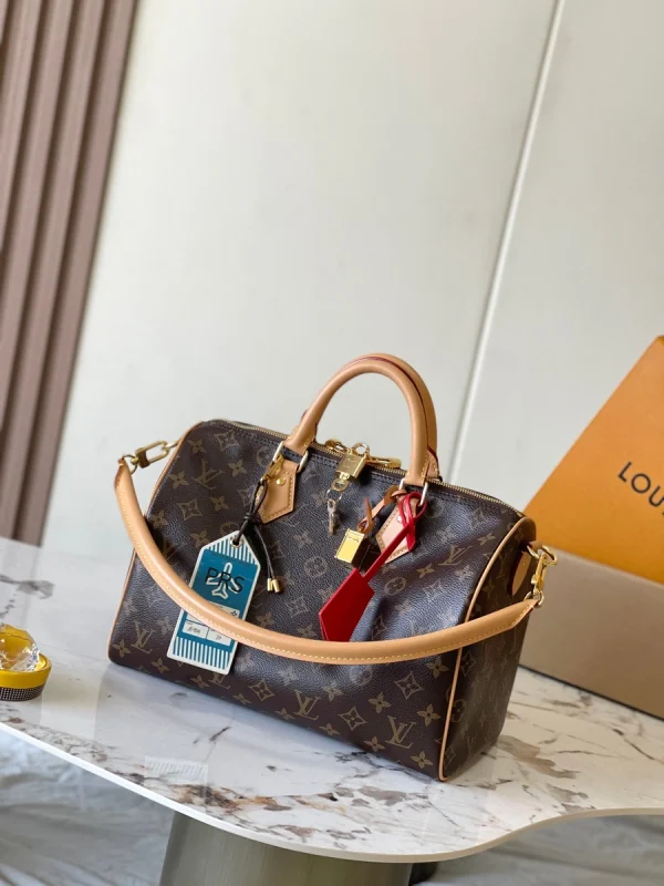 LV Speedy Soft 30 Crafty Monogram 旅行斜揹包-M11945：圖片 6