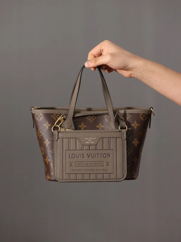 LV 新款雙面設計NeverfullNeverfull Bandoulière Inside Out BB包包-M12109：圖片 11