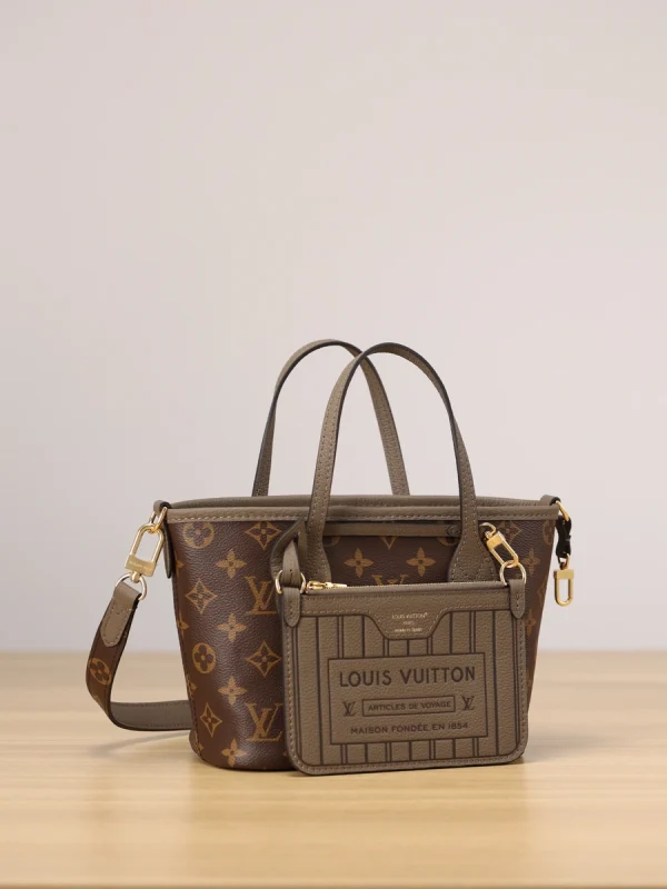 LV 新款雙面設計NeverfullNeverfull Bandoulière Inside Out BB包包-M12109：圖片 6