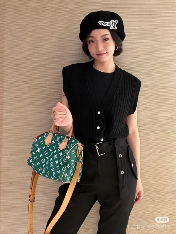 LV Runway Speedy P9 Bandoulière 25 綠色 購物旅行包-M24423：圖片 5