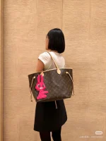 LV Neverfull PM Monogram 兔子貼章  購物托特包包-M47200：圖片 2