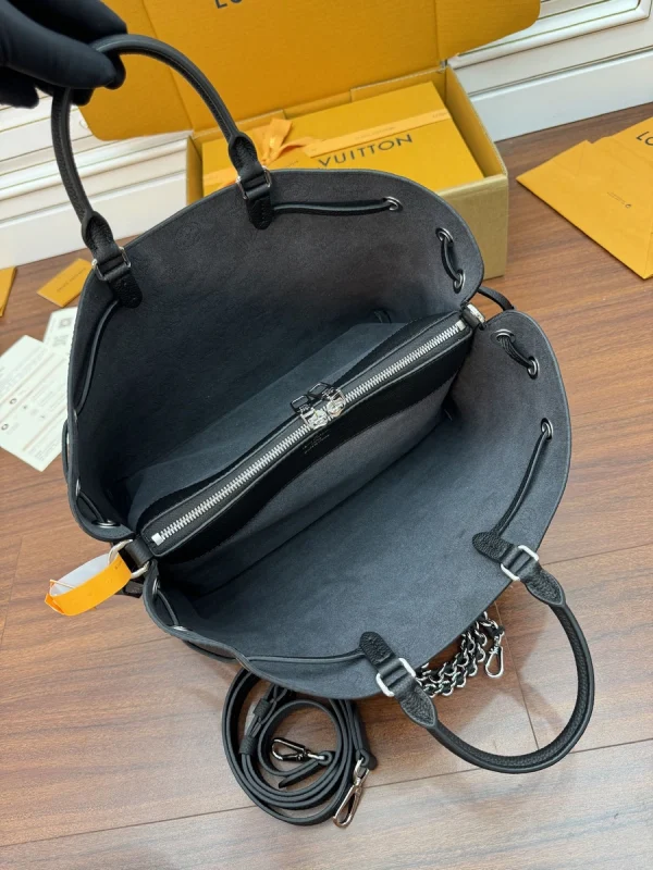 LV Bella 黑色打孔花 雙手提托特包包-M59200：圖片 13