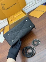 LV Bella 黑色打孔花 雙手提托特包包-M59200：圖片 8