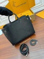 LV Bella 黑色打孔花 雙手提托特包包-M59200：圖片 7