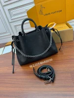 LV Bella 黑色打孔花 雙手提托特包包-M59200：圖片 5