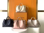 LV Bella 黑色打孔花 雙手提托特包包-M59200：圖片 4