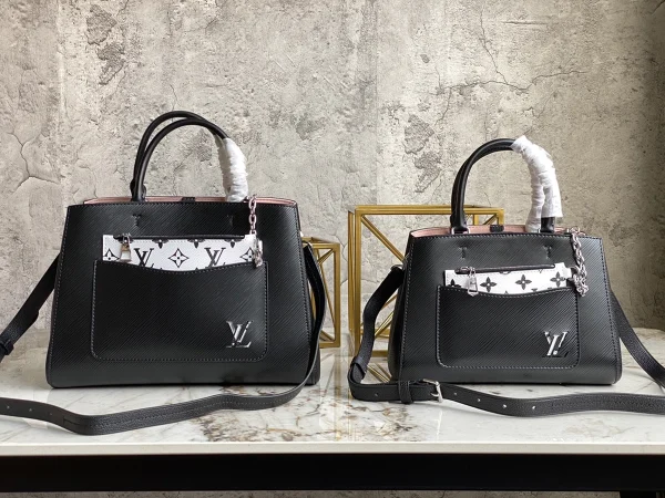 LV Marelle MM黑色紋理 肩背 手提托特包包-M59954：圖片 3