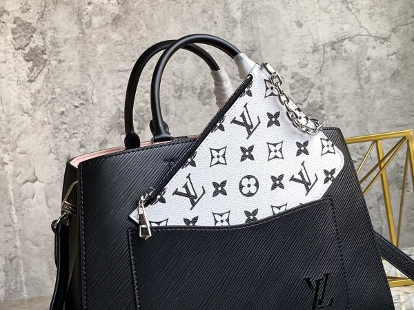 LV Marelle MM黑色紋理 肩背 手提托特包包-M59954：圖片 6