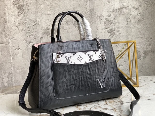 LV Marelle MM黑色紋理 肩背 手提托特包包-M59954：圖片 5