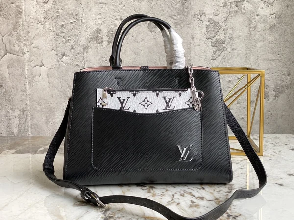 LV Marelle MM黑色紋理 肩背 手提托特包包-M59954：圖片 4