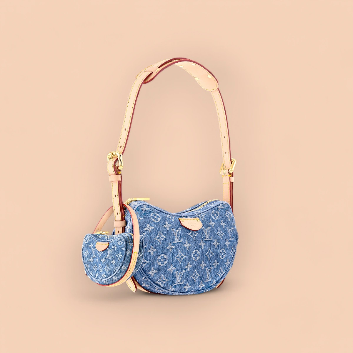 LV 新款 LV RemixCroissant MM Monogram Denim-M46856