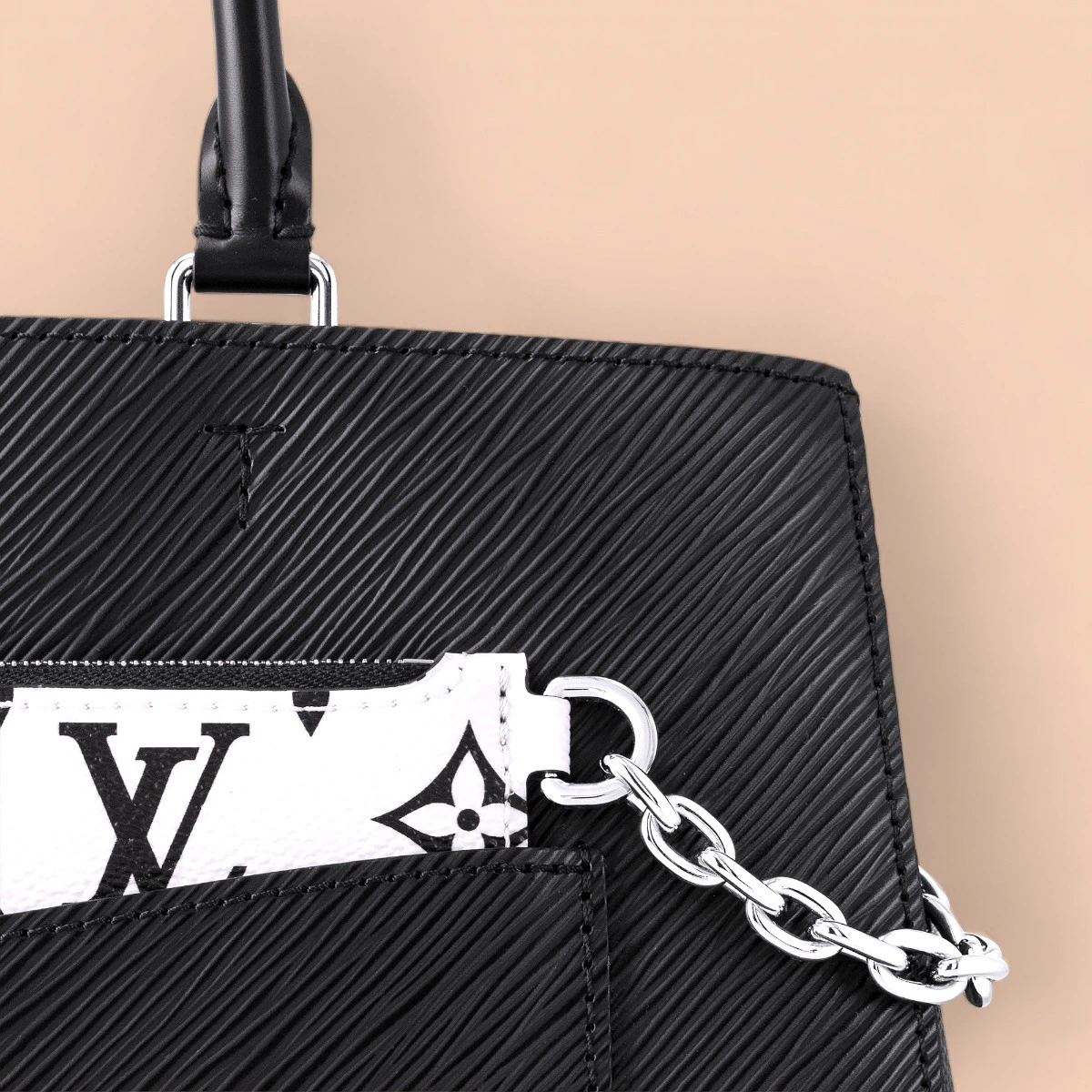 LV Marelle MM黑色紋理 肩背 手提托特包包-M59954