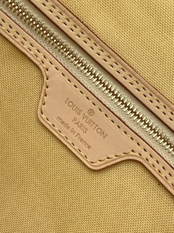 LV Neverfull MM 白色格子托特購物包包 N40668：圖片 10