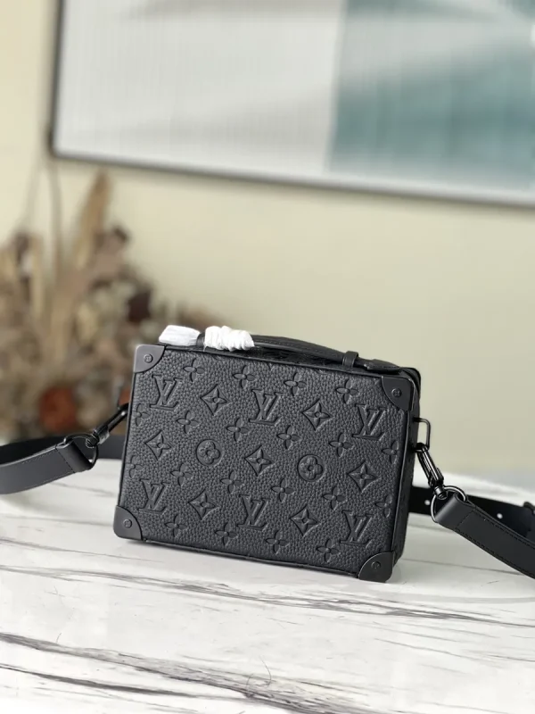 LV Handle Soft Trunk 黑色壓花男士包包-M59163：圖片 5