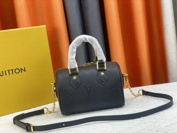LV Speedy Bandoulière 20 Monogram 黑色EPI皮革 波斯頓 旅行包包-M58953：圖片 4