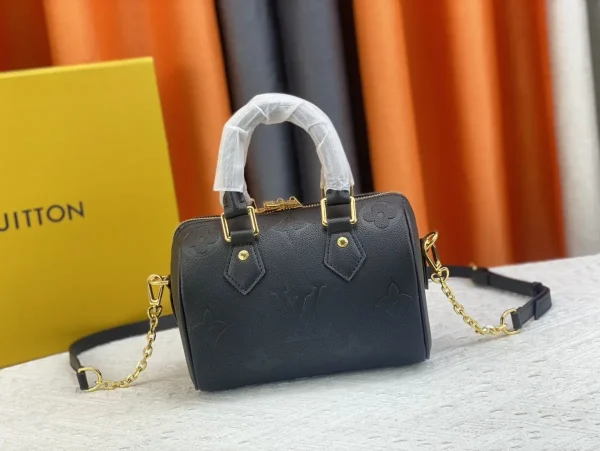 LV Speedy Bandoulière 20 Monogram 黑色EPI皮革 波斯頓 旅行包包-M58953：圖片 2