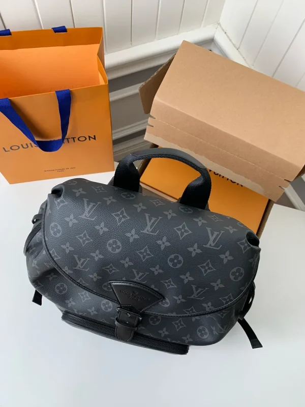 LV Montsouris 男士印花黑色背包-M46683：圖片 6
