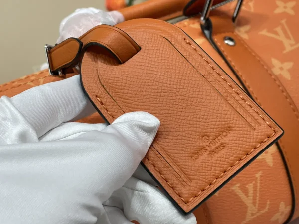 LV Keepall Bandoulière 25 男士橙色印花斜揹包-M31044：圖片 6
