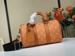 LV Keepall Bandoulière 25 男士橙色印花斜揹包-M31044：圖片 2