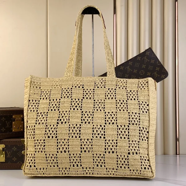 LV Summer Shopper 托特 MM Damier Raffia 托特包包-M25008：圖片 22