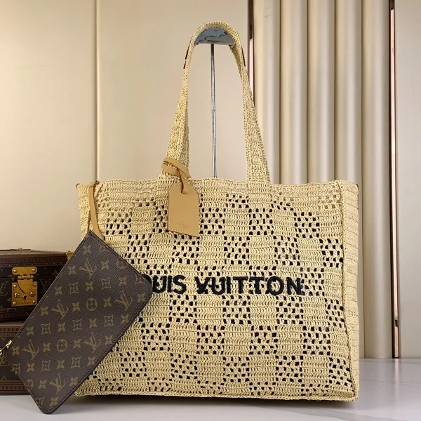 LV Summer Shopper 托特 MM Damier Raffia 托特包包-M25008：圖片 20