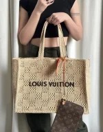 LV Summer Shopper 托特 MM Damier Raffia 托特包包-M25008：圖片 7