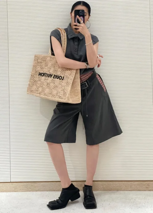 LV Summer Shopper 托特 MM Damier Raffia 托特包包-M25008：圖片 4