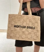 LV Summer Shopper 托特 MM Damier Raffia 托特包包-M25008：圖片 3