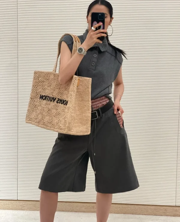 LV Summer Shopper 托特 MM Damier Raffia 托特包包-M25008：圖片 2