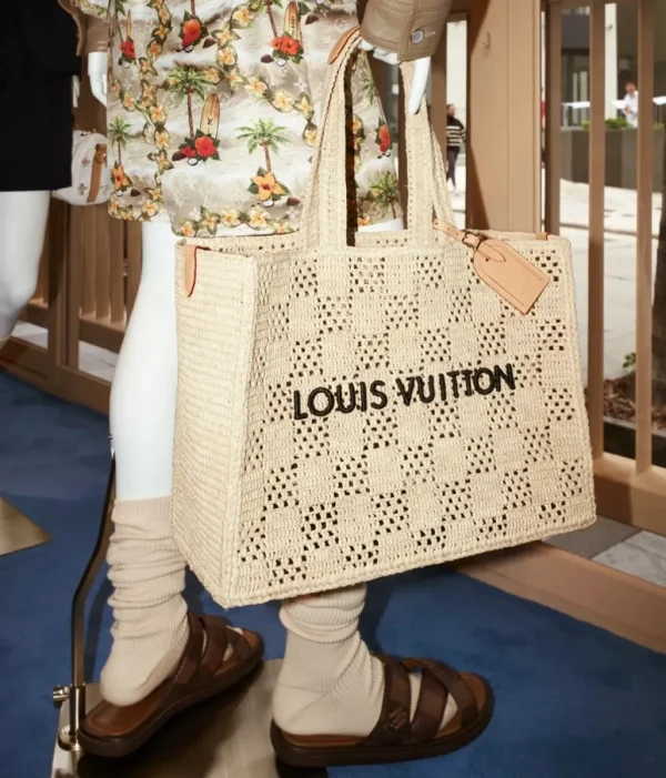 LV Summer Shopper 托特 MM Damier Raffia 托特包包-M25008：圖片 13