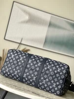 LV Keepall Bandoulière 50 Monogram Shadow 斜挎包 旅行袋-M24953：圖片 5