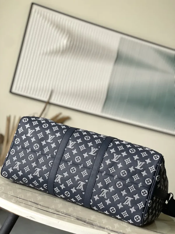 LV Keepall Bandoulière 50 Monogram Shadow 斜挎包 旅行袋-M24953：圖片 5