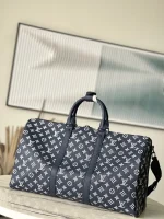 LV Keepall Bandoulière 50 Monogram Shadow 斜挎包 旅行袋-M24953：圖片 4