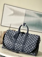 LV Keepall Bandoulière 50 Monogram Shadow 斜挎包 旅行袋-M24953：圖片 2
