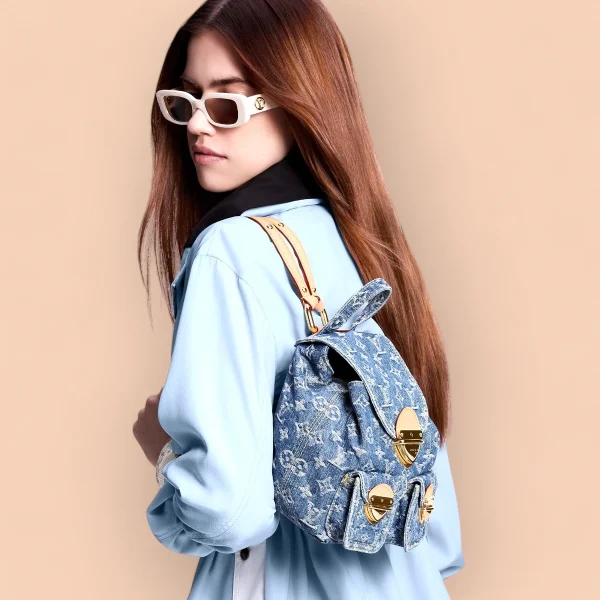 LV 新款 LV RemixVenice Monogram Denim 雙肩旅行背包 背包-M46836：圖片 2