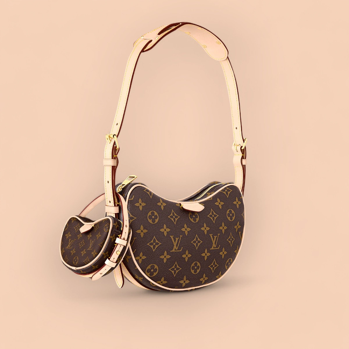 LV 新款 LV RemixCroissant MM Monogram包包-M46828