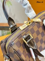 LV Speedy Bandoulière 20 棋盤 波士頓 旅行斜挎包包-N40489：圖片 8