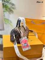 LV Speedy Bandoulière 20 棋盤 波士頓 旅行斜挎包包-N40489：圖片 5