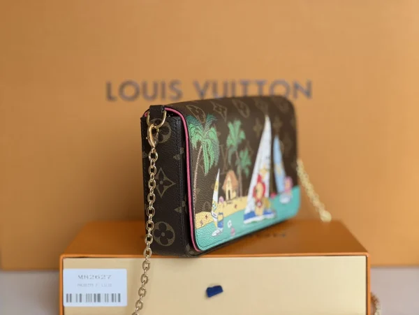 LV Félicie Pochette 冬季系列印花 鏈條單肩拉鏈錢包-M82627：圖片 3