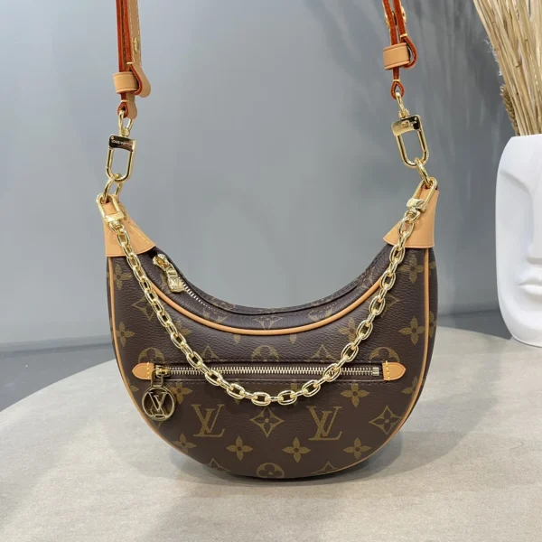 LV Loop Monogram 月亮包 鏈條包包-M81098：圖片 3
