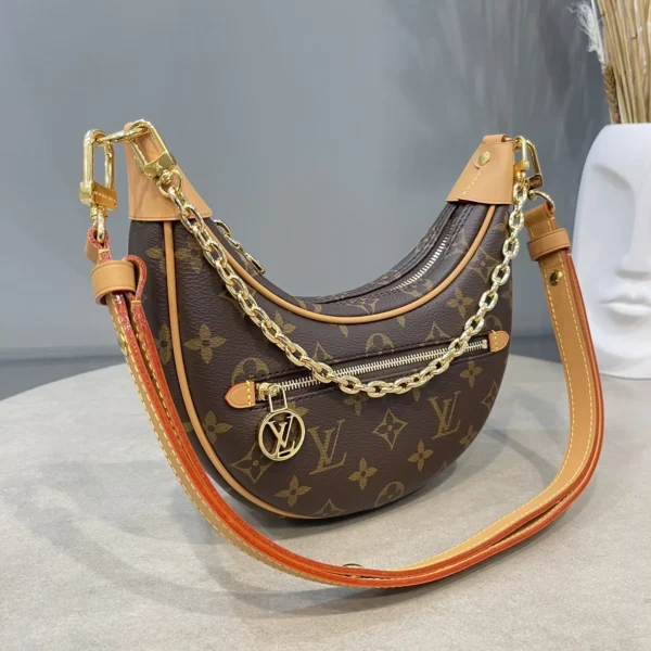 LV Loop Monogram 月亮包 鏈條包包-M81098：圖片 5