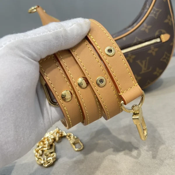 LV Loop Monogram 月亮包 鏈條包包-M81098：圖片 9