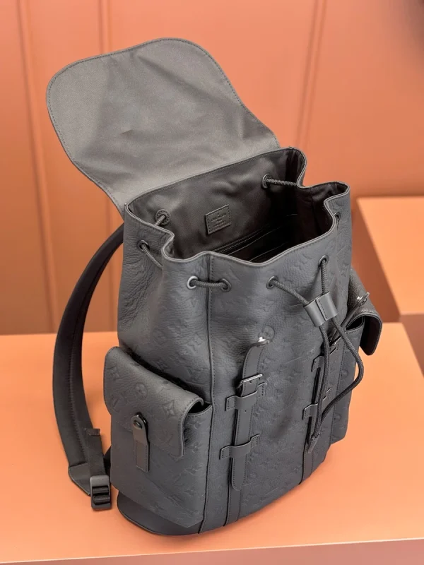 LV Christopher MM 中號牛皮男士壓花背包-M55699：圖片 5